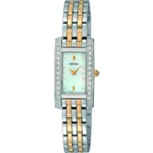 Seiko Women's Quartz Watch With Mother Of Pearl Dial Analogue Display And Silver Stainless Steel Bracelet Sujg55p9