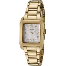 Seiko Women's Watch Srz368 Gold Plated Stainless Steel, White & Gold Dial