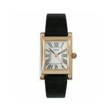 Sekonda Strap Watch Ladies White Dial Black Leather Gold Plated Case 4246