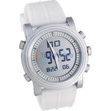 Silicone Band LCD Digital Wrist Watch (White)