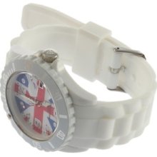 Silicone Rubber Jelly Gel Quartz Wrist Watch Calendar Deluxe Country Flag