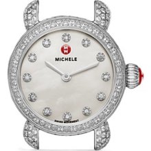 Silver Diamond MICHELE CSX-26 PavÃ© Diamond Dial Watch Head - Jewelry