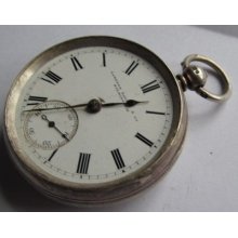 Silver Pocket Watch , Langdon Davies Co Birmingham ,chester Hallmarked Case 1880
