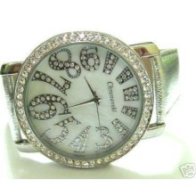 Silver Strap Cubic Zirconia Cz Fashion Watch Y-fns