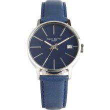 Simon Carter Men's Quartz Watch With Blue Dial Analogue Display And Black Leather Strap Lt905 Blue