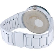 SINOBI 9338 Round Dial Steel Band Men's Analog Wrist Watch (White)