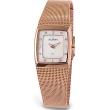 Skagen 380XSRR1 Women's Denmark Rose Gold Tone MOP Dial Mesh Bracelet