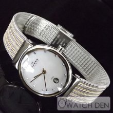 Skagen - Ladies Two Tone Mesh Bracelet Watch - 355ssgs