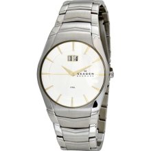Skagen Link Band and Two-Tone Dial Mens Steel Watch 531XLSGX