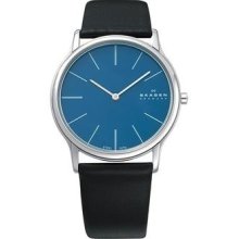 Skagen Men's Stainless Steel Ultra Slim Watch - Black/blue