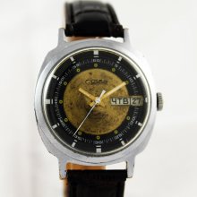 SLAVA Amazing Vintage men's watch 27 Jewels Calendar made in USSR