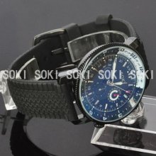 Soki Day Date Black Analog Automatic Mens Auto Power Wrist Strap Watch W117