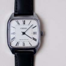 Soviet watch Russian watch Men watch Mechanical watch -white clock face- USSR Vintage 