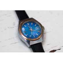 Soviet watch Russian watch women watch wrist - Automatic watch movement - blue watch- 