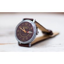 Soviet watch Russian watch Men watch Mechanical watch -brown clock face watch- 