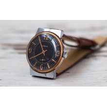 Soviet watch Russian watch Men watch Mechanical watch -black clock face watch - men's wrist 