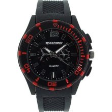 Speedster Gents Chrono Effect Analogue Black Rubber Strap Watch S244