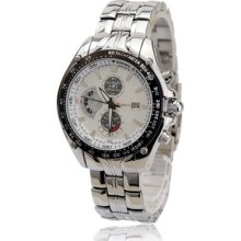 Sport Men Steel Wrist Watch Wv105 Quartz Watch Hour Dial Date Black White Clock
