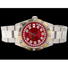 SS oyster red string diamond dial date just watch pearl master diamond Rolex