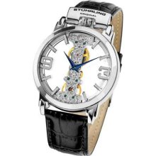 Stuhrling Original 165e 33152 Winchester Bridge Skeleton Leather Mens Watch