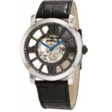 Stuhrling Original 280.33151 Mens Stainless Steel Case Lifestyles Winchester Terrace Mechanical Skeleton Black Watch