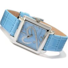 Stuhrling Original Women's Courtly Passion Heart Diamond Accent Quartz Leather Strap Watch