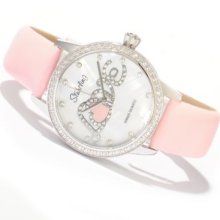Stuhrling Original Women's Hope Collection Crystal Accent Quartz Leather Strap Watch