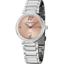 Stuhrling Women's 727.03 Vogue Soiree Diamond Quartz Pink Dial Watch - $345