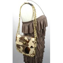 Susan Nichole Authentic Vegan Satchel Handbag W/ Gold Hardware Detail