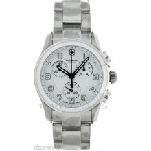 Swiss Army 241538 White Ceramic Bezel Sport Chrono 41mm Unisex Watch Fast Ship