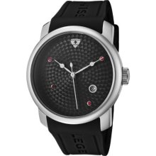 Swiss Legend Men's Quartz Watch With Black Dial Analogue Display And Black Silicone Strap Sl-20028-01