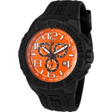 Swiss Legend Men's Super Shield Chrono Black Ip Case Orange Dial Black