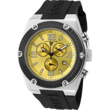 Swiss Legend Men's Throttle Chronograph Yellow Dial Black Bezel Black