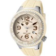 Swiss Legend Watch 21848p-016 Men's Neptune Beige Dial Beige Silicone