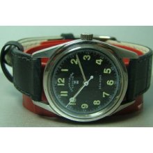 Swiss Vintage Favre Leuba Seaking Geneve Winding Old Used Wrist Watch Black Y262