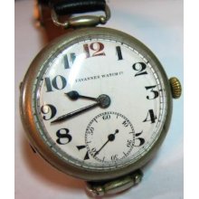 Swiss Wristwatch Tavannes, I Ww, World War I, Enamel Dial.