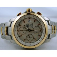 Tag Heuer Link Automatic Chronograph 18kt Gold & Steel White Dial Cjf2150 J410