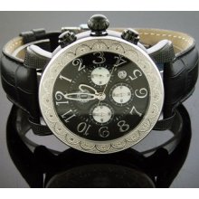 Techno Watch 20 Diamonds Stainless Steel 46mm Watch