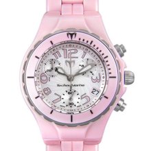 Technomarine Moonsun Ceramic Pink Dial Chronograph Date Women's Watch Tlccp07c