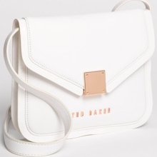 Ted Baker London 'Crosshatch' Leather Crossbody Bag White