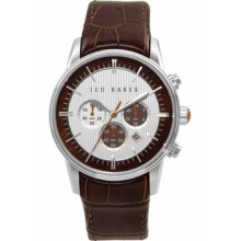Ted Baker Men's Straps Quality Time Watch with Orange Accents