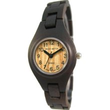 Tense Wood Womens Sandalwood & Maple Wood Watch - Dark Bracelet - Light Dial - L7509D