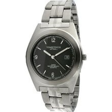 Timetech Men's Grey Dial Stainless Steel Watch
