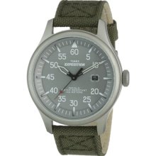 Timex Expediton Fullsize Quartz Watch With Grey Dial Analogue Display And Green Fabric And Canvas Strap T49875su