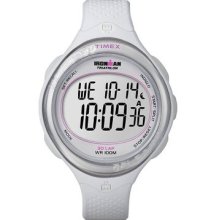 Timex Womens T5k601 Ironman Clear View 30-lap White Resin Strap Watch Wristwatch