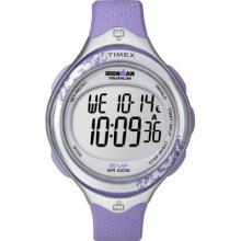 Timex Womens T5k603 Ironman Clear View 30-lap Amethyst/silver-tone Resin Strap W