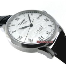 Tissot Men Automatic 'lelocle' Date Sapphire Solid Steel Leather T41142333