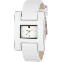 Tommy Hilfiger 1781099 White Enamel Dial Leather Strap Women's Watch