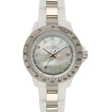 Toywatch heavy metal plasteramic mini silver white watch. 28207-sl