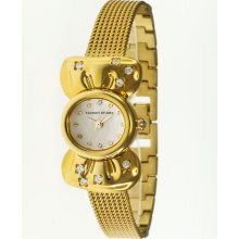 Tsumori Chisato Womens Ribbon Stainless Watch - Gold Bracelet - Silver Dial - TSUSILCM001